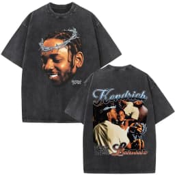 Washed Vintage Rapper Kendrick Lamar Album Merch T-shirts Men's Clothing Hip Hop Retro Oversized T-shirt Fashion Trend Tee Shirt