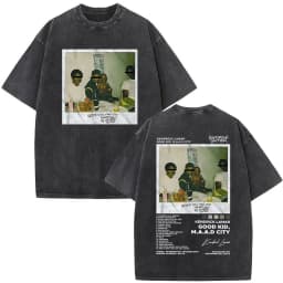 Washed Vintage Rapper Kendrick Lamar Album Merch T-shirts Men's Clothing Hip Hop Retro Oversized T-shirt Fashion Trend Tee Shirt