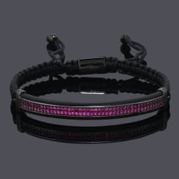 Luxury Punk CZ Bar Braided Man Bracelets For Women Handmade Jewelry Gift