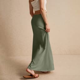 Women's Basic Versatile Drawstring Low Waist A Line Casual Skirts Sexy Tight Solid Color Bodycon Long Maxi Skirts