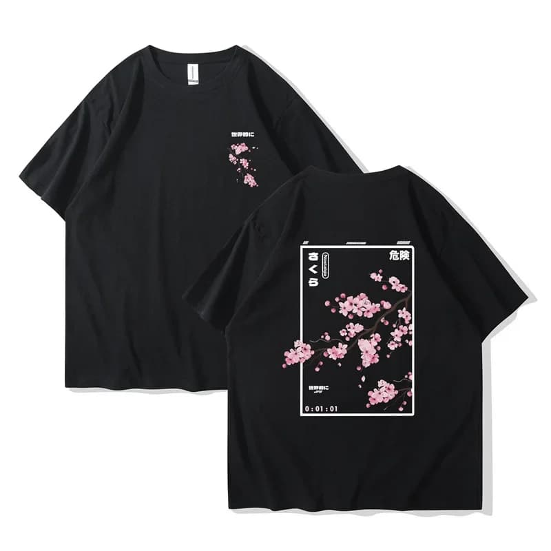 2025 Summer Japanese cartoon Harajuku T-shirt Printed Men's Street Short sleeved Sports T-shirt