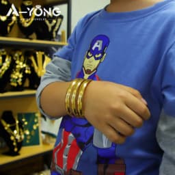 Arabic Kid's Gold Color Twist Rope Bracelet 21k Gold Plated Luxury Italian Fashion Cuff Bangles Islamic Child Ramadan Jewelry