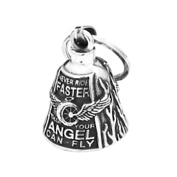 New Vintage 316L Stainless Steel Motorcycle Bike Bell Angel Wing Wheel Keychains For Men Fashion Punk Lucky Jewelry Dropshipping