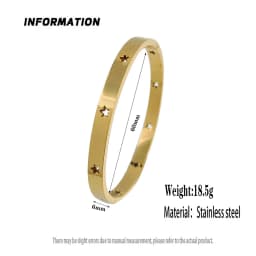 New five-pointed star stainless steel gold-plated women's bracelet, high-quality waterproof metal bracelet, party jewelry