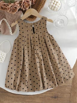 Children's  Sleveless Summer dresses Polka dots For 1-6Y Girls Casual Dress