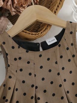 Children's  Sleveless Summer dresses Polka dots For 1-6Y Girls Casual Dress