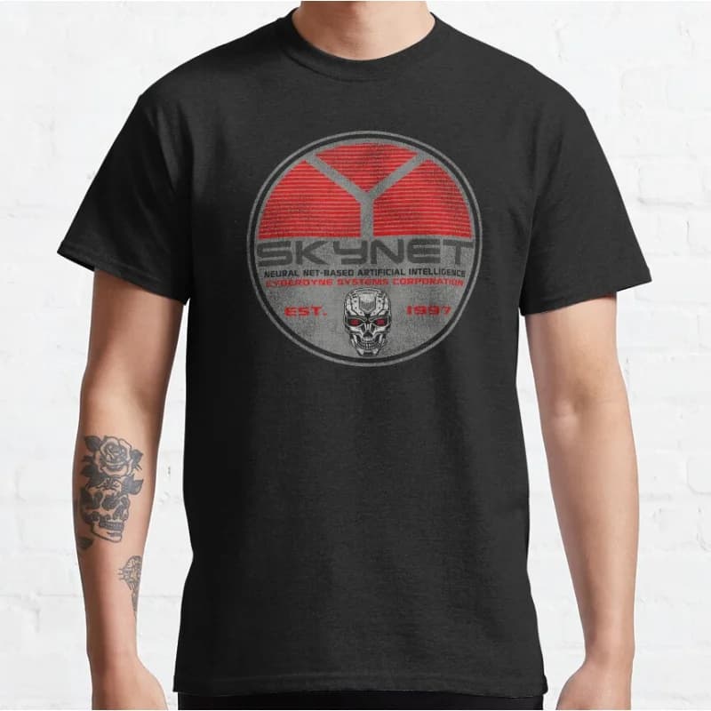 Vintage Cyberdyne Systems Skynet Oval Worn Terminator graphic t shirts 100% cotton large size tee Adult all size S-6XL