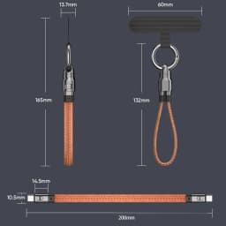 PD 240W Fast Charging Cord Portable Keychain USB C Cable Smooth Leather Lanyard Phone Charm for Travel iPhone Samsung Laptop