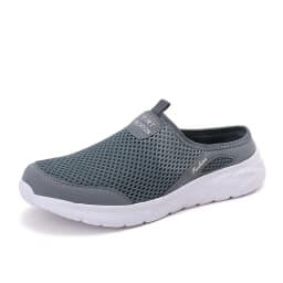 Mens Half Slippers Summer Breathable Mesh Mens Shoes Outdoor Casual Walking Driving Shoes Large Flat Light Mesh Slippers Sandals