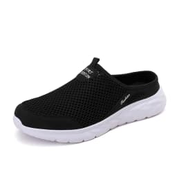 Mens Half Slippers Summer Breathable Mesh Mens Shoes Outdoor Casual Walking Driving Shoes Large Flat Light Mesh Slippers Sandals
