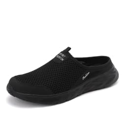 Mens Half Slippers Summer Breathable Mesh Mens Shoes Outdoor Casual Walking Driving Shoes Large Flat Light Mesh Slippers Sandals