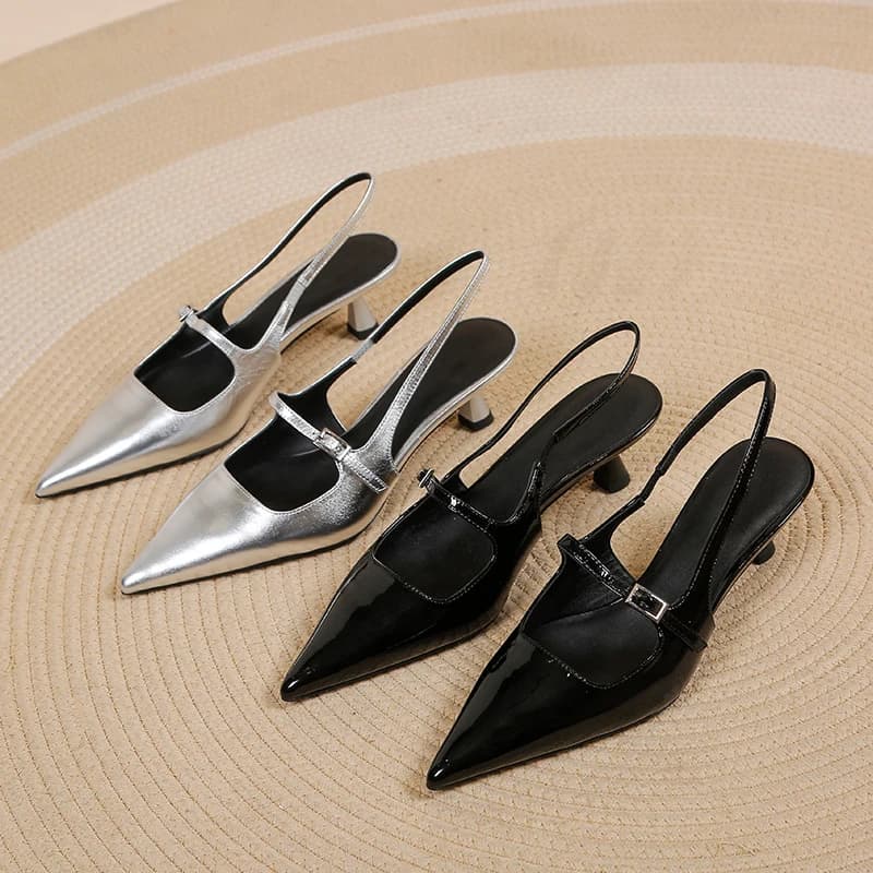 New Fashion Women's Backless Shoes Pointy Stiletto Sandals Women's Sexy Dress Party Women's Heels