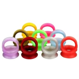 24X Ultra Thin Silicone Flexible Ear Plug Double Flared Expander Flesh Tunnel 2g (6mm) to 1'' (25mm) Gauge Stretching Kit