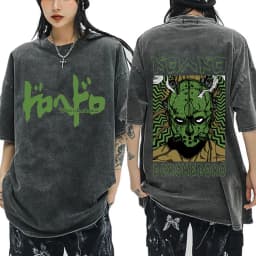 Anime Dorohedoro Gyoza Crazy Hungry Bug Vintage Washed T-shirt Men Women Manga Graphic T-shirts Gothic Horror Oversized T Shirts