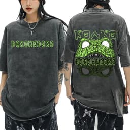 Anime Dorohedoro Gyoza Crazy Hungry Bug Vintage Washed T-shirt Men Women Manga Graphic T-shirts Gothic Horror Oversized T Shirts