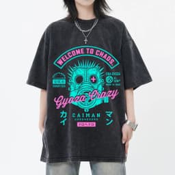 Anime Dorohedoro Gyoza Crazy Hungry Bug Vintage Washed T-shirt Men Women Manga Graphic T-shirts Gothic Horror Oversized T Shirts