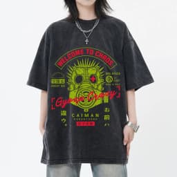 Anime Dorohedoro Gyoza Crazy Hungry Bug Vintage Washed T-shirt Men Women Manga Graphic T-shirts Gothic Horror Oversized T Shirts