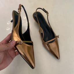 2025 Woman Sexy High Heels Women Sandals Summer Fashion Pointed Toe Low-heel Pumps Slingbacks Elegant Female Heeled Shoes