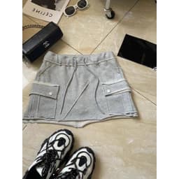 Gyaru Skirt Cute Cargo Mini Skirt Soft Terry Pockets Side Short Skirt for Women Teen-girl Spring Summer Y2K Acubi Outfit