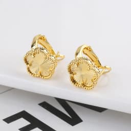 2025 Luxury Hot Selling Shiny Metal New Design Plant Five Leaf Flower Set 15mm Double Sided Women's Gilded Gift Clover
