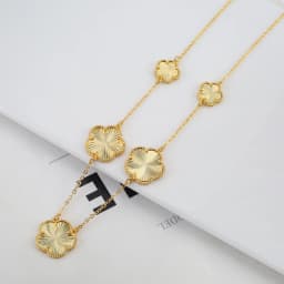 2025 Luxury Hot Selling Shiny Metal New Design Plant Five Leaf Flower Set 15mm Double Sided Women's Gilded Gift Clover