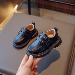 Children's Fall Casual Shoes School Boys and girls Single shoe Size 21-30 Black brown round head casual shoes for children