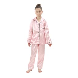 2024 girls silk satin home clothing baby sleepwear long and short sleeve pajamas set teenager loungewear children kids pijamas