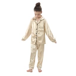 2024 girls silk satin home clothing baby sleepwear long and short sleeve pajamas set teenager loungewear children kids pijamas