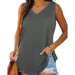 V-neck irregular hem solid color vest casual fashion sleeveless loose for vest women