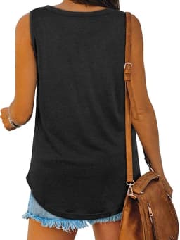 V-neck irregular hem solid color vest casual fashion sleeveless loose for vest women