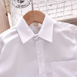 Lapel Pocket Design Infant Shirt Summer New Boys' Baby Short Sleeve Shirt Solid Color Boy Children'S Clothing