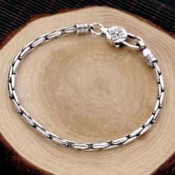 Factory Price 100% Real Solid S925 Silver Handmade Woven Retro Domineering Style Ppersonality Keel Man and Woman Bracelets