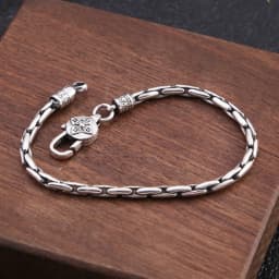 Factory Price 100% Real Solid S925 Silver Handmade Woven Retro Domineering Style Ppersonality Keel Man and Woman Bracelets