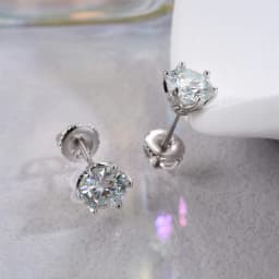 JoyceJelly 0.5-2CT Colorful Moissanite Screws Back Earrings for Women S925 Sterling Silver Jewelry Plated 18K 6 Prongs Ear-studs