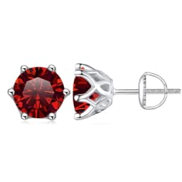 JoyceJelly 0.5-2CT Colorful Moissanite Screws Back Earrings for Women S925 Sterling Silver Jewelry Plated 18K 6 Prongs Ear-studs