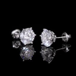 JoyceJelly 0.5-2CT Colorful Moissanite Screws Back Earrings for Women S925 Sterling Silver Jewelry Plated 18K 6 Prongs Ear-studs