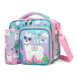 Girls Lunch Bag Mermaids and Alpacas Cute Polyester Lunch Bag for Picnic Outing School Best Gift for Girls