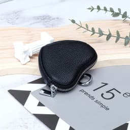 Coin Purse for Women Change Purses Small Cow Leather Cosmetic Bag Pocket Heart Makeup Organizer Jewelry Travel Case for Girls