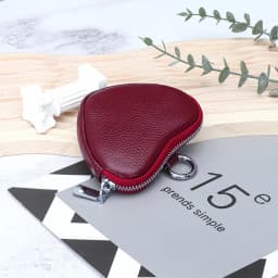 Coin Purse for Women Change Purses Small Cow Leather Cosmetic Bag Pocket Heart Makeup Organizer Jewelry Travel Case for Girls