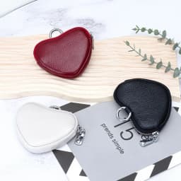 Coin Purse for Women Change Purses Small Cow Leather Cosmetic Bag Pocket Heart Makeup Organizer Jewelry Travel Case for Girls