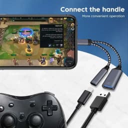 2 in 1 OTG Cable for iPhone with Charging Adapter Lighing to USB A Adapter with PD Charging Port For IOS 13 And ExFAT & FAT32