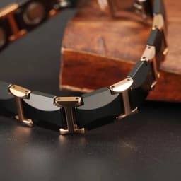 Ceramic Titanium Steel Hematite Magnetic Therapy Bracelet Strap Buckle Adjustable Bracelets With Regulator
