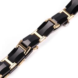 Ceramic Titanium Steel Hematite Magnetic Therapy Bracelet Strap Buckle Adjustable Bracelets With Regulator