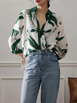 Fashion Luxury Ladies Shirt France Style Woman Printing Blouse Spring Summer Half Sleeve Tops Blusa Mujer