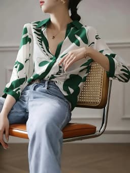 Fashion Luxury Ladies Shirt France Style Woman Printing Blouse Spring Summer Half Sleeve Tops Blusa Mujer