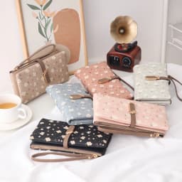 Long Handbag Female 2024 Spring/Summer New Korean PU Printed Zipper Buckle Collapsible Multi-Function Long Wallet Can Be Wrist M