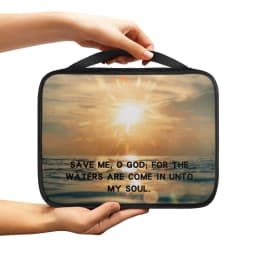 Print Cross and Psalm Text Bible Covers For Men Book Carrying Case Travel Bible Case Organizer With Handle For Easy Carrying