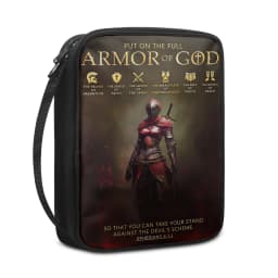 Print Cross and Psalm Text Bible Covers For Men Book Carrying Case Travel Bible Case Organizer With Handle For Easy Carrying