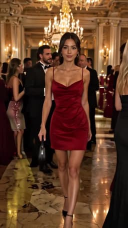 2024 Lady Va Voom Satin Hip Suspender Dress Women's