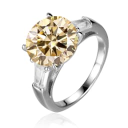 JoyceJelly Luxury Round 5 Carat Moissanite Diamond Ring for Women Sterling Silver 925 Fine Jewelry Female Trendy Wedding Bands